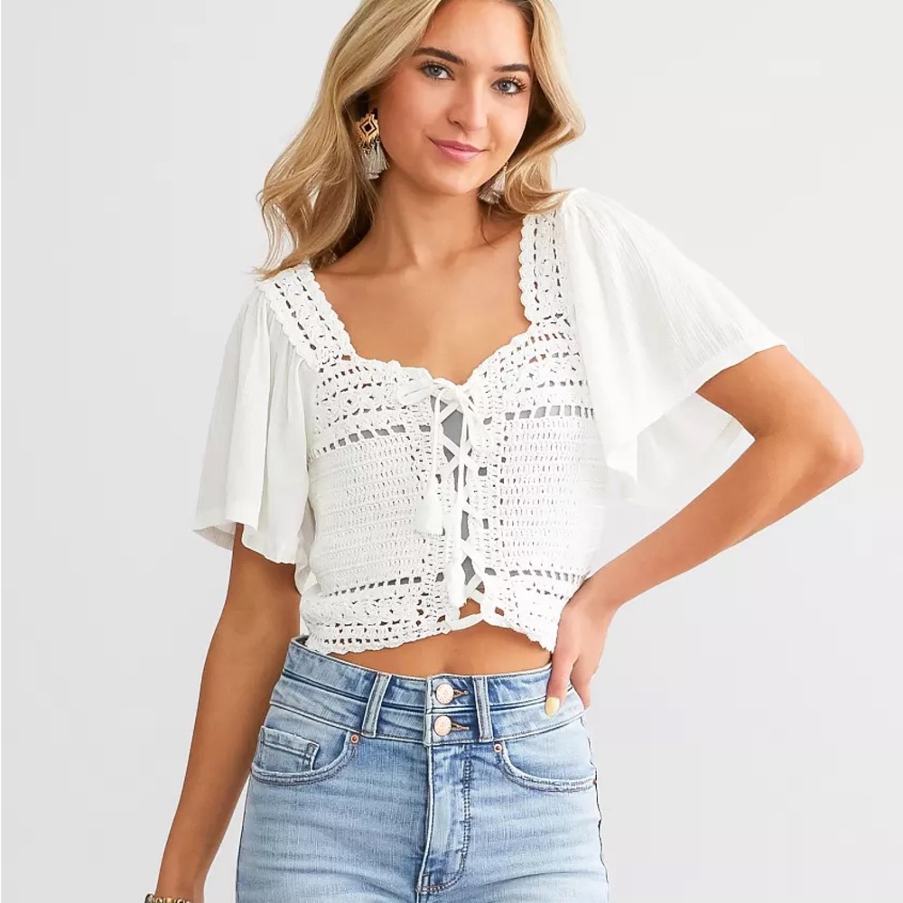 Willow & Root Crochet Lace Top
